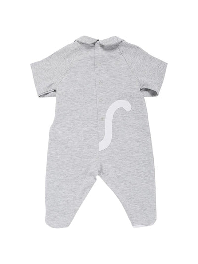 EMBROIDERED COTTON JERSEY ROMPER