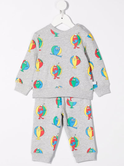 BABY BOY BEACH BALLS COTTON FLEECE TRACKSUIT SET