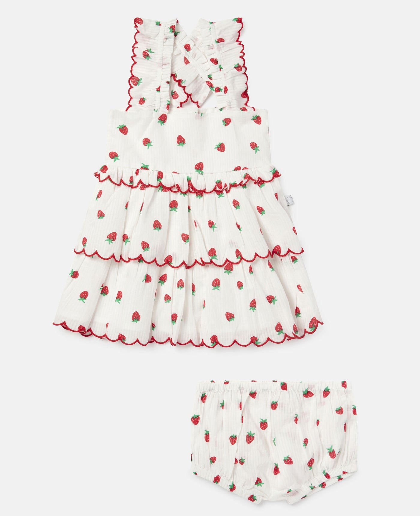 Strawberry Print Cotton Jacquard Dress