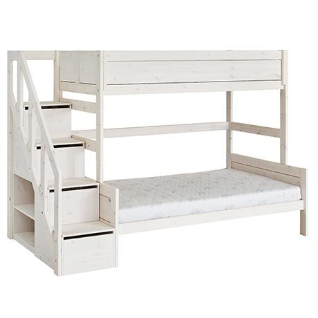 FAMILY BUNK BED 90/120 STEPLADDER / LUX. SL. BASE-WHITEWASH