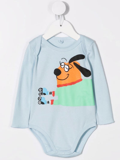 dog-print babygrow set