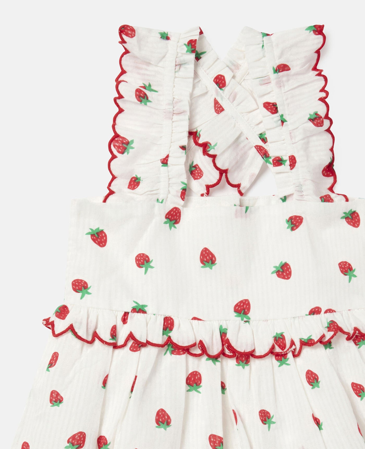 Strawberry Print Cotton Jacquard Dress