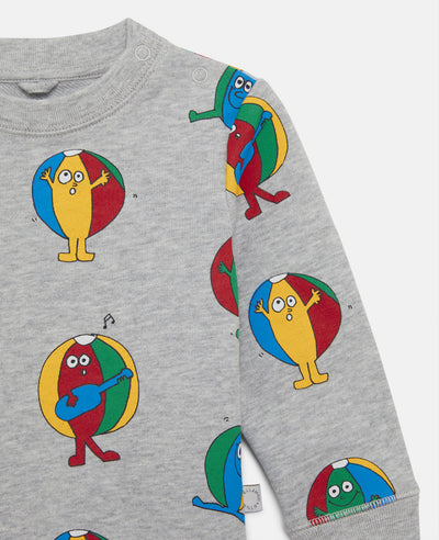 BABY BOY BEACH BALLS COTTON FLEECE TRACKSUIT SET