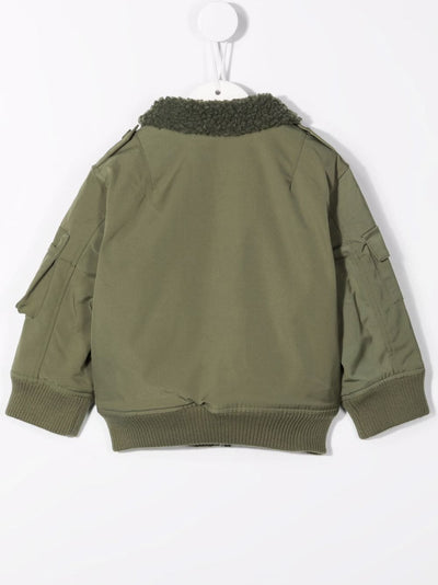 Chest patch-detail bomber jacket
