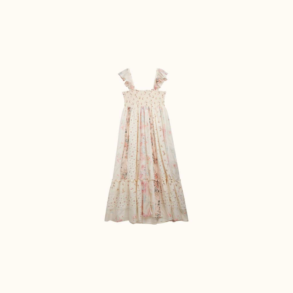 NESTINE LONG SMOCKED DRESS PINK