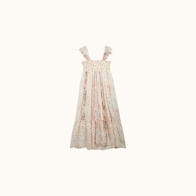 NESTINE LONG SMOCKED DRESS PINK
