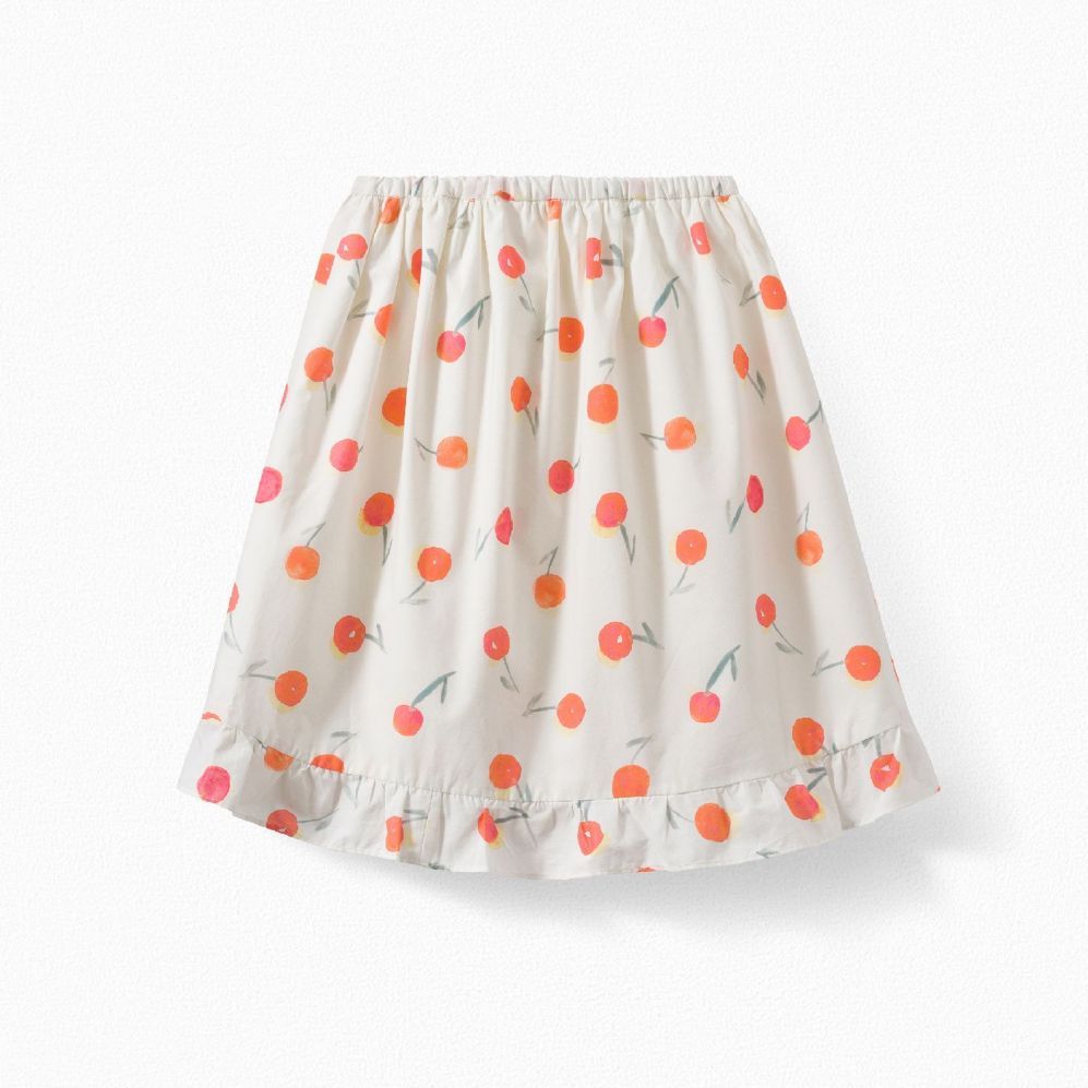 Girls' Printed Wrap Skirt poppy red