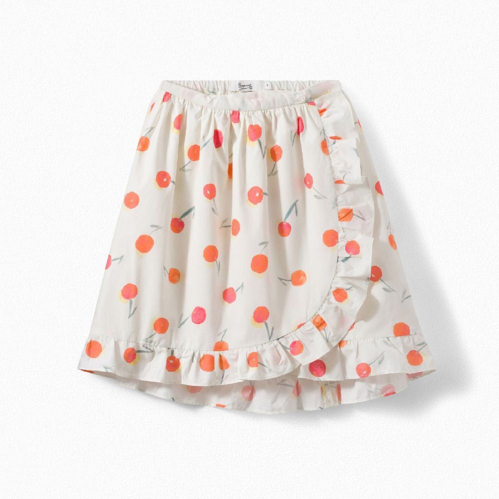 Girls' Printed Wrap Skirt poppy red