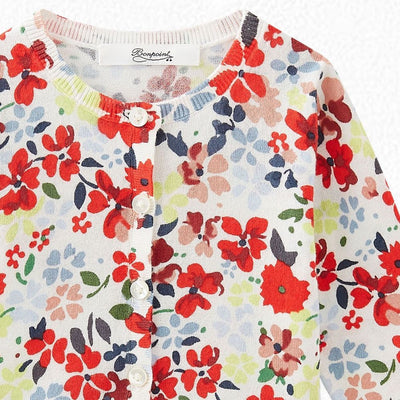 PRINTED CARDIGAN NATURAL WHITE