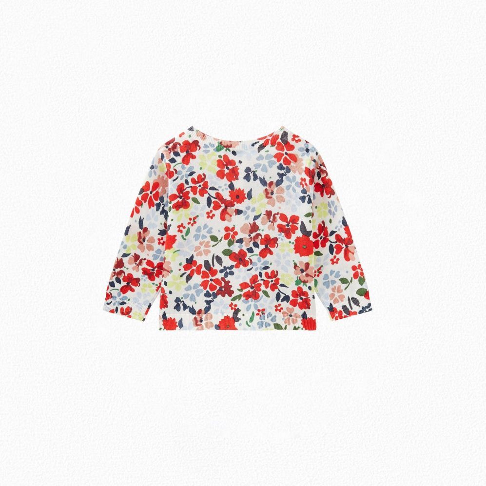PRINTED CARDIGAN NATURAL WHITE