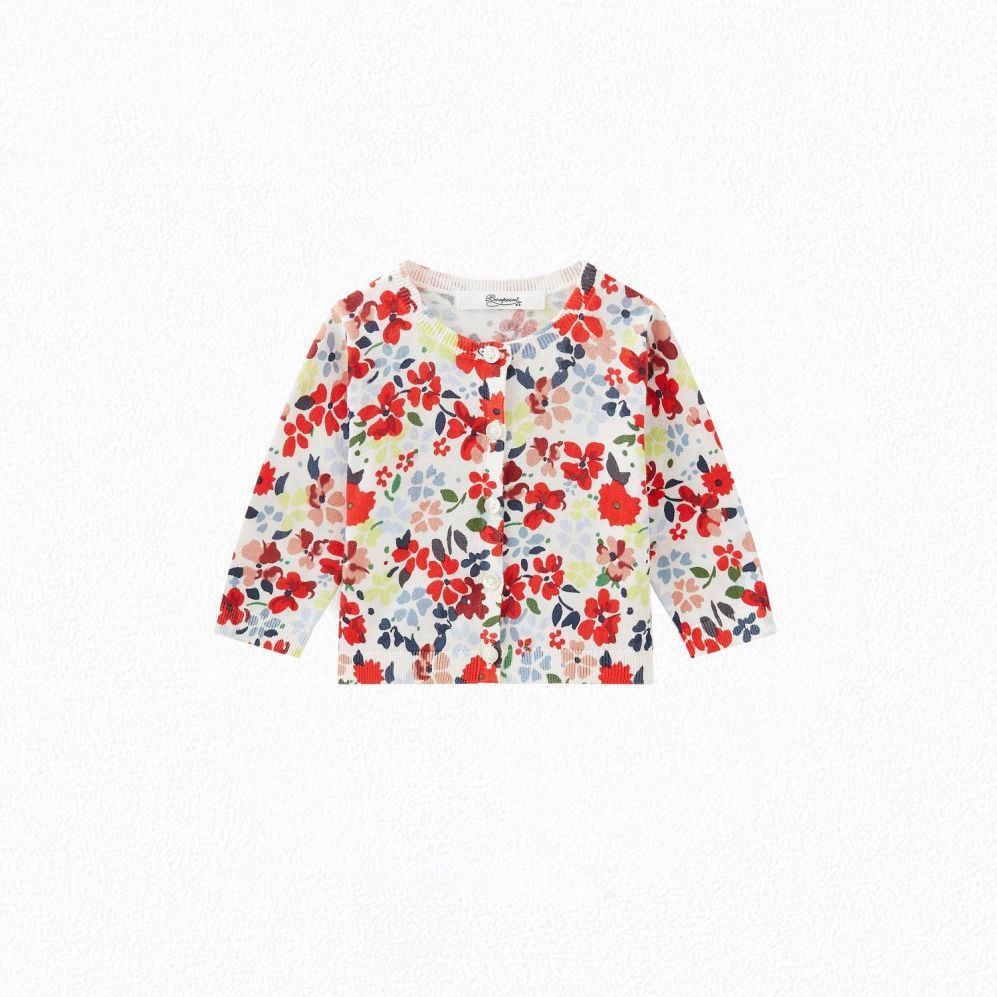 PRINTED CARDIGAN NATURAL WHITE