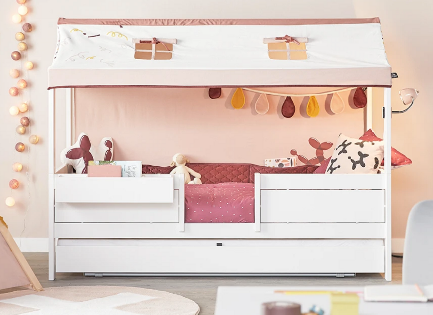 4 IN 1 BED FOR CANOPY / STANDARD SLATS-WHITE