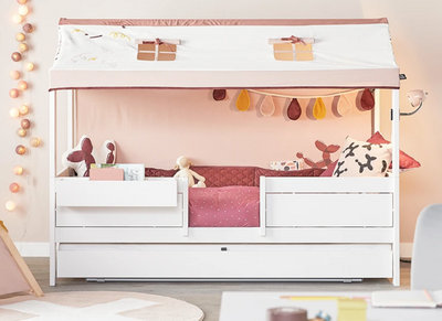 4 IN 1 BED FOR CANOPY / STANDARD SLATS-WHITE