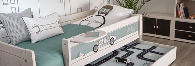 BASE BED / STANDARD SLATS WHITE WASH