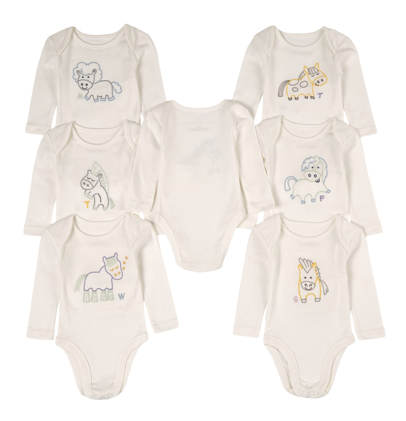 7-Pack White Baby Bodies