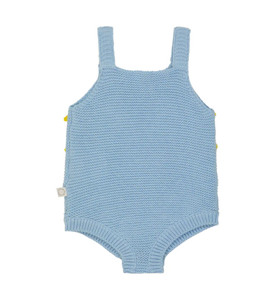 Baby intarsia cotton-blend bodysuit