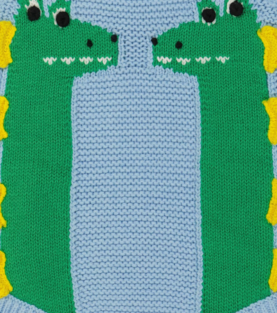 Baby intarsia cotton-blend bodysuit