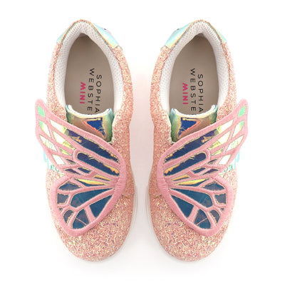 Butterfly Low Top Pink Glitter & Pearl