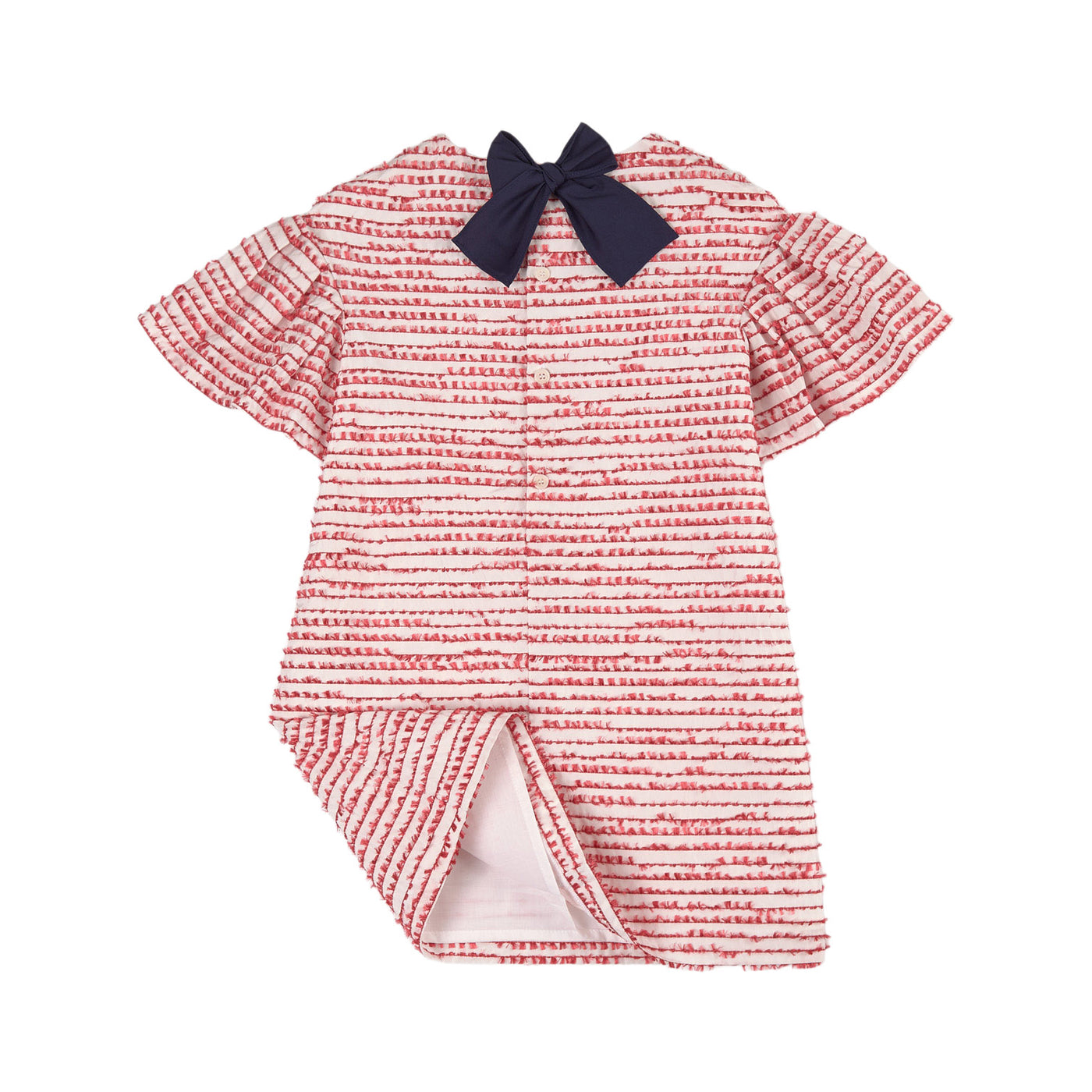 DRESS S/S[STRAWBERRY/NAVY BLUE