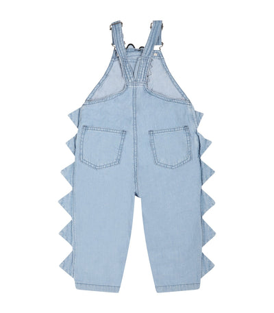 Light-blue dungarees for babykids with crocodile