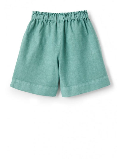 AQUA GREEN CANVAS BERMUDA SHORTS